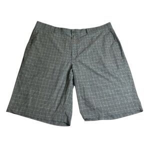 Nike Golf Dri-Fit Plaid Shorts Men’s 40 Gray Check Lightweight Performance